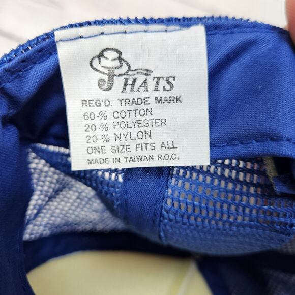 Vintage Funny Trucker Hat Wine Women Song Beer Old Lady T.V. Blue White Snapback - Picture 7 of 7